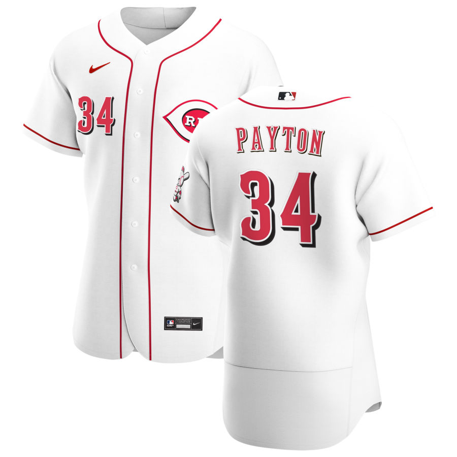 Cincinnati Reds #34 Mark Payton Men Nike White Home 2020 Authentic Player MLB Jersey